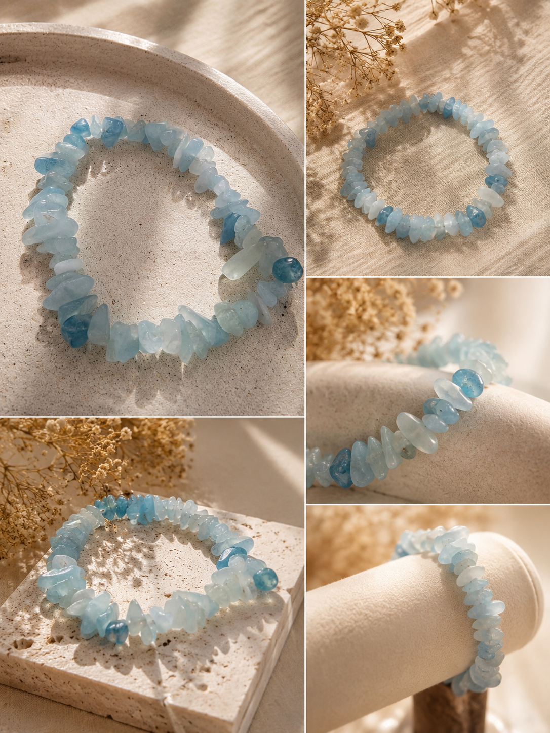 AQUA - Aquamarin Splitterarmband