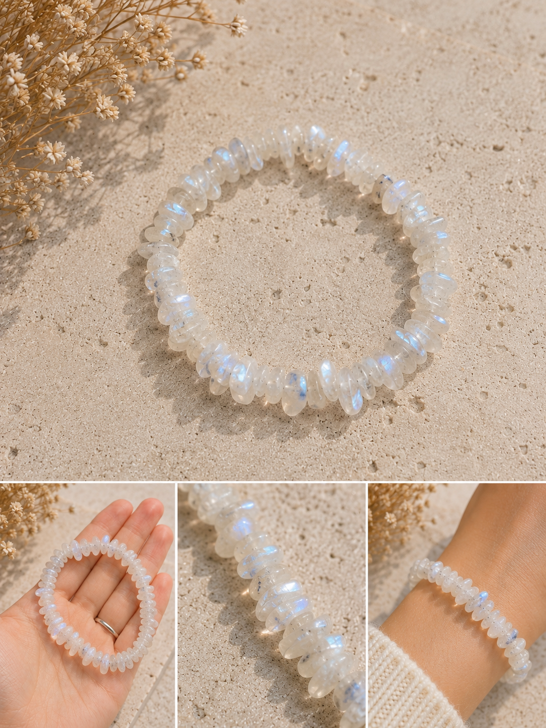 LUNA – Mondstein Splitterarmband
