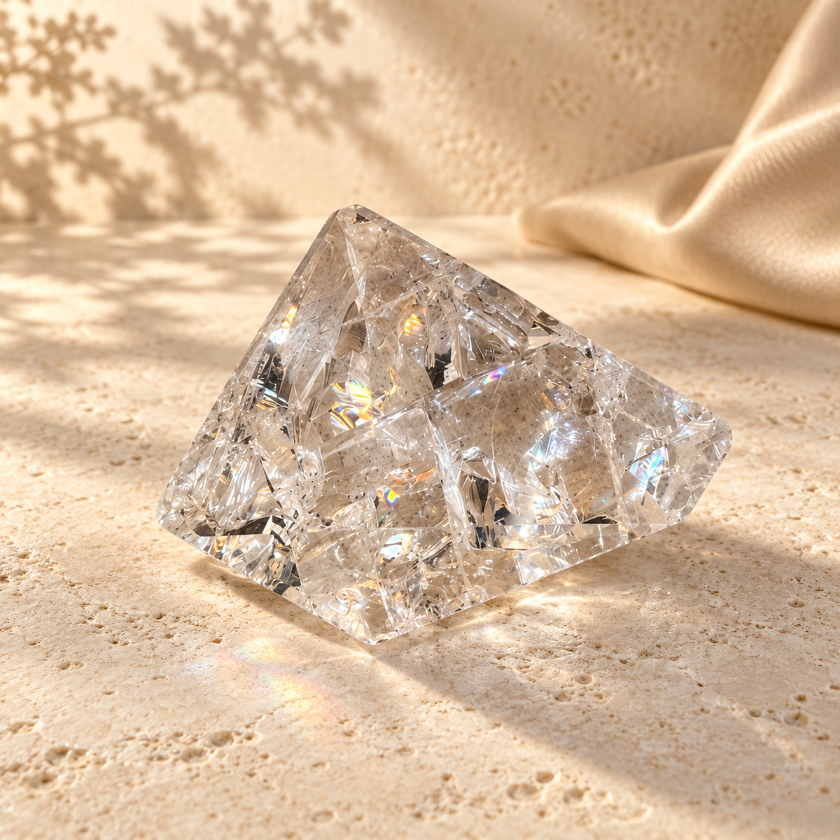 Bergkristall „Fire & Ice“ – Freiform