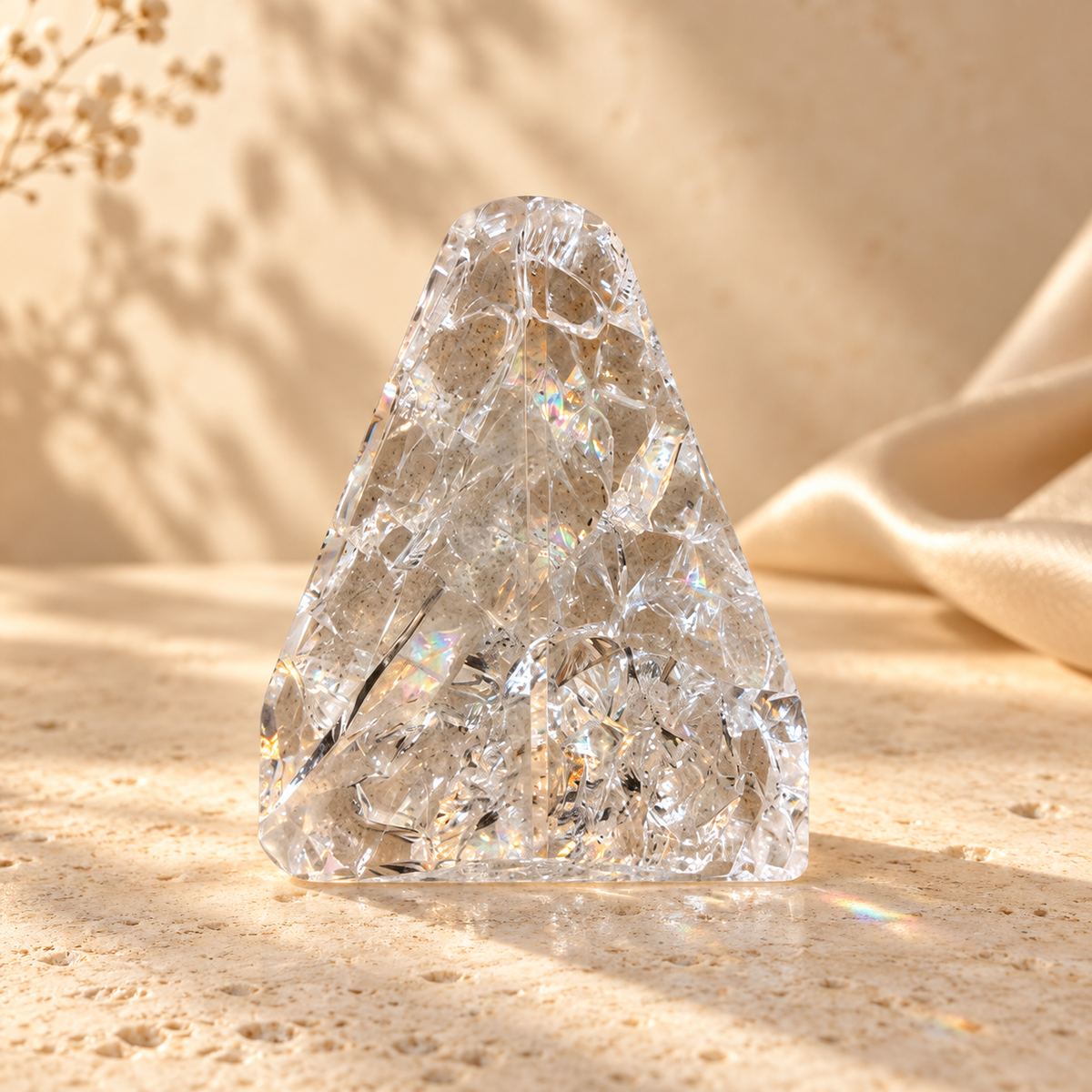Bergkristall „Fire & Ice“ – Freiform