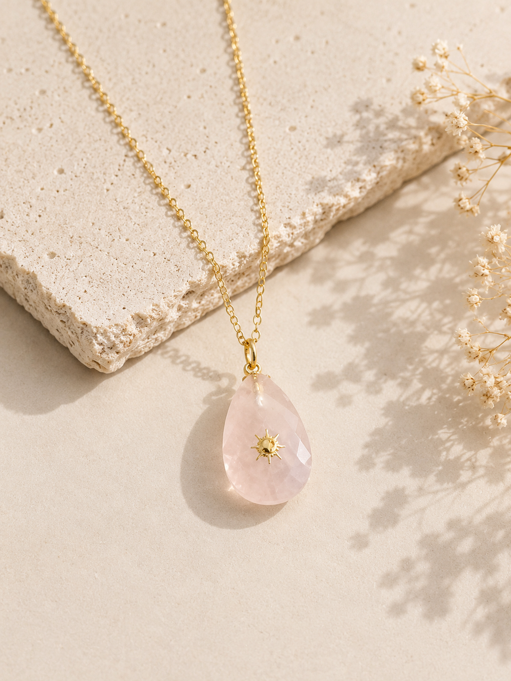 SÓ ROSA – Rosenquarz Sonnenkette