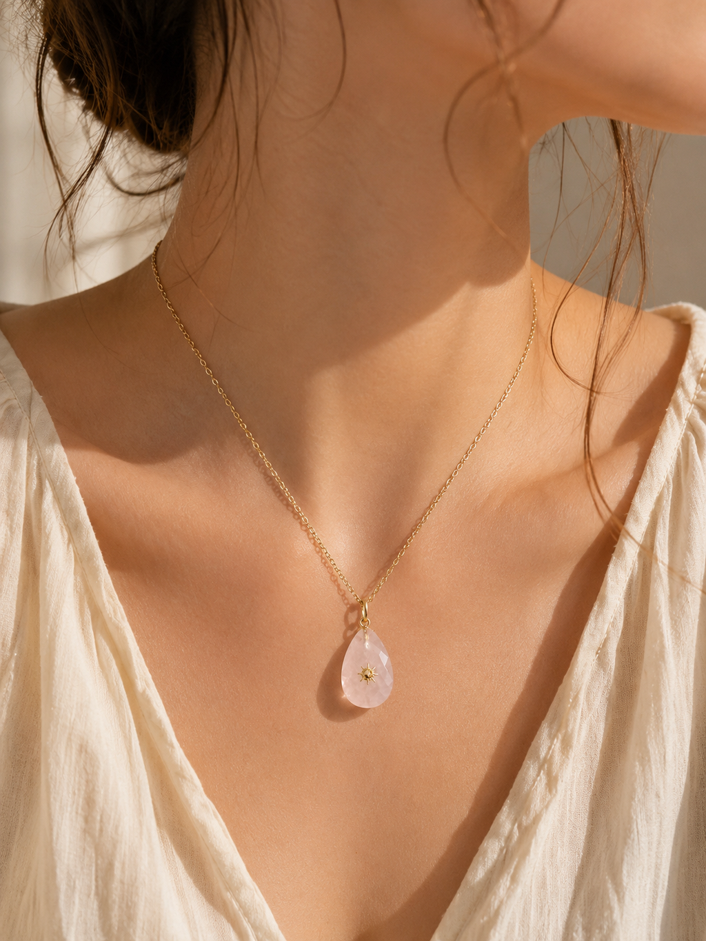 SÓ ROSA – Rosenquarz Sonnenkette